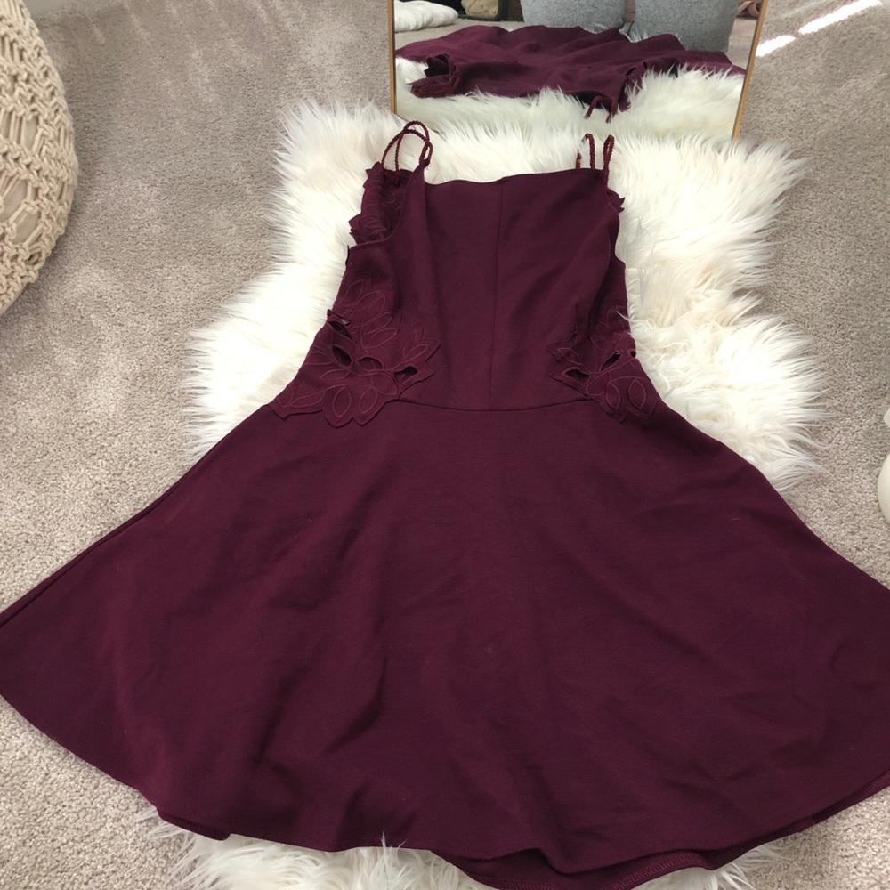 Free people maroon cut out dress